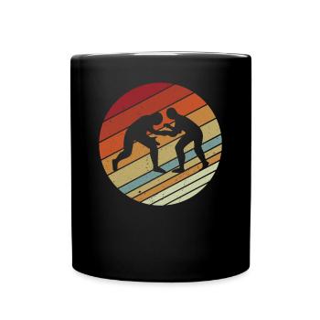 Lutte d'arts martiaux de style Vinatge rétro - Mug uni - noir - Devant