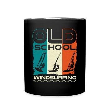 Planche à voile old school - Mug uni - noir - Devant