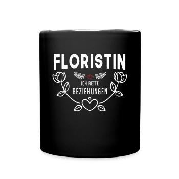 Floristin Beziehungsrettung - Tasse einfarbig - Schwarz - Vorne
