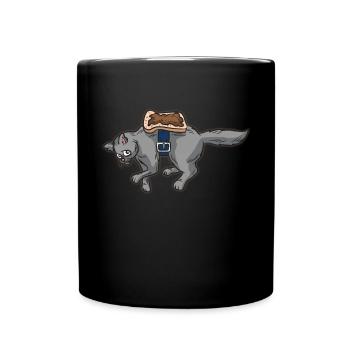 Katze Sandwich Wissenschaft Humor Perpetuum Mobile - Tasse einfarbig - Schwarz - Vorne