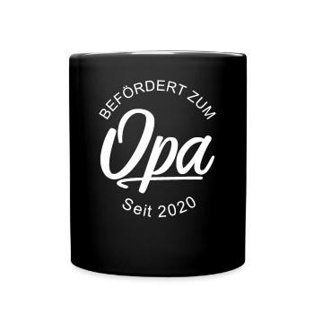 Befördert Zum Opa Seit 2020 Großvater Geschenk - Tasse einfarbig - Schwarz - Vorne