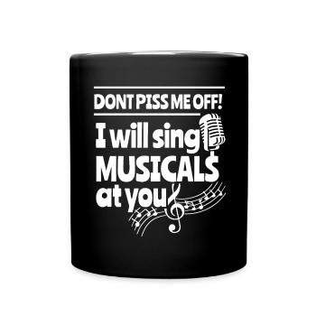 La chanteuse de théâtre Broadway comédie musicale-drame-cadeau - Mug uni - noir - Devant