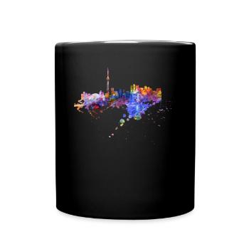 Toronto Skyline Kanada Nacht Geschenkidee - Tasse einfarbig - Schwarz - Vorne