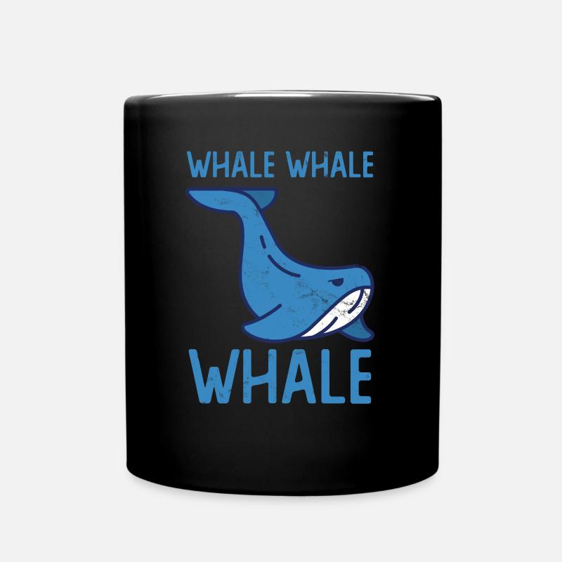 Whale Whale Orca Blue Whale Whales Dolphin - Full Colour Mug - black