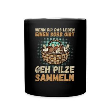 Pilzsammler Pilze Sammeln Pilze Geschenk - Tasse einfarbig - Schwarz - Vorne