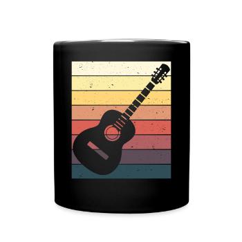 Gitarrenspieler Akustische Gitarre Geschenk - Tasse einfarbig - Schwarz - Vorne