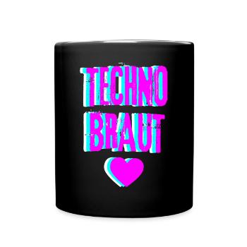 Techno Braut Frauen House Rave Festival Kleidung - Tasse einfarbig - Schwarz - Vorne