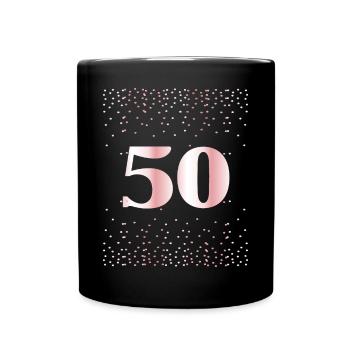 50 Years Birthday Gift Women Confetti - Full Colour Mug - black - Front