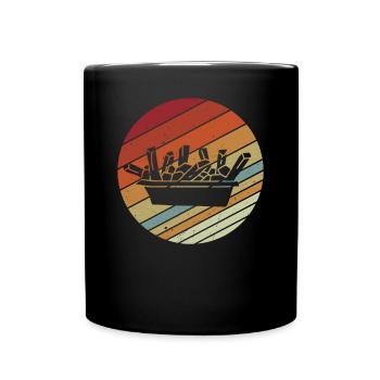 Retro Vinatge Style Food Lover Poutine - Full Colour Mug - black - Front