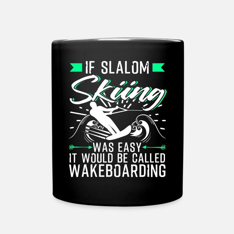 Funny water slalom skiing - Full Colour Mug - black