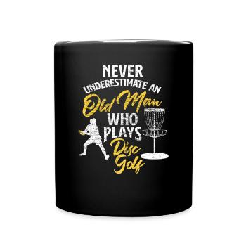 Discgolf Alter Mann - Tasse einfarbig - Schwarz - Vorne