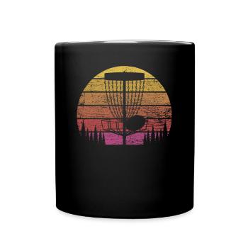 Discgolf Retro - Tasse einfarbig - Schwarz - Vorne