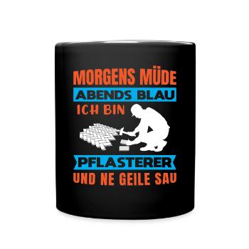 Pflasterer Steinleger Pflästerer Bau Pflastern - Tasse einfarbig - Schwarz - Vorne