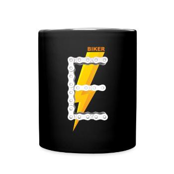 E-Biker Shirt cadeau symbole logo - Mug uni - noir - Devant