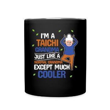Tai Chi Cool Oma Fitness-Geschenk - Tasse einfarbig - Schwarz - Vorne