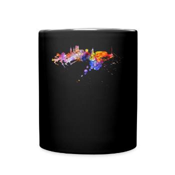 Munich Skyline Bavarian City Night Bavaria - Full Colour Mug - black - Front