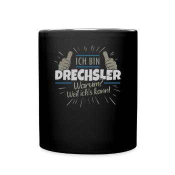 Retro Design Beruf Drechsler Meister Handwerk - Tasse einfarbig - Schwarz - Vorne