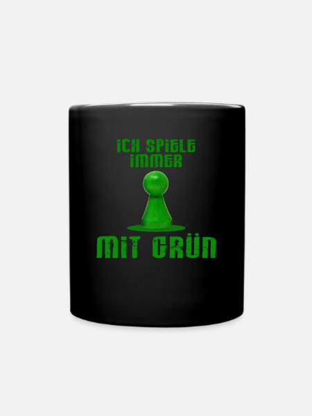 ICH SPIELE IMMER MIT GRÜN - BRETTSPIEL - Tasse einfarbig - Schwarz