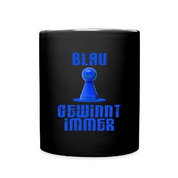 BRETTSPIEL GESCHENK BLAU GEWINNT IMMER - Tasse einfarbig - Schwarz - Vorne
