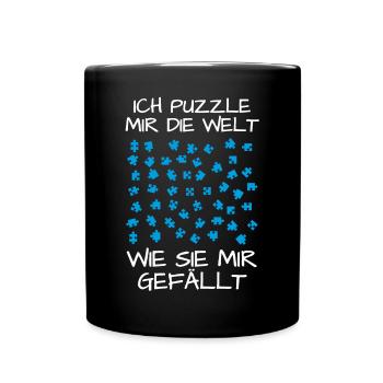 Puzzle Puzzlespiele Liebhaber Spruch Geschenk - Tasse einfarbig - Schwarz - Vorne
