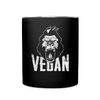Vegan Veganer - Tasse einfarbig - Schwarz - Vorne