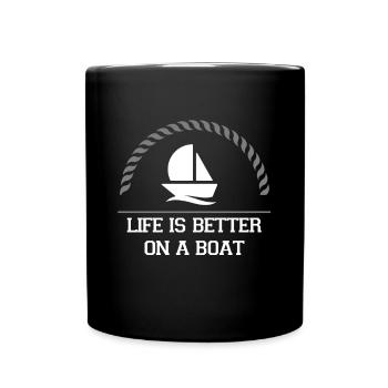 Besseres Leben des Bootskapitäns auf einem Boot Se - Tasse einfarbig - Schwarz - Vorne