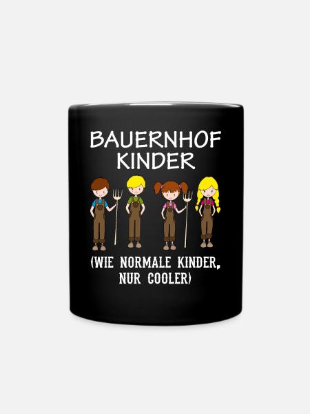 Bauernhof Kinder Landwirt Bauer Spruch Geschenk - Tasse einfarbig - Schwarz