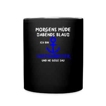 Hafenarbeiter Dockarbeiter Docker Hafen - Tasse einfarbig - Schwarz - Vorne