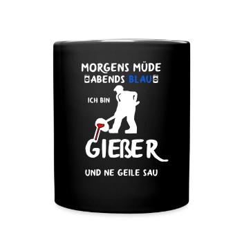 Gießer Giesser Schmelzer Gießereimechaniker - Tasse einfarbig - Schwarz - Vorne