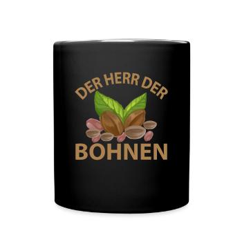 Der Herr der Bohnen - Tasse einfarbig - Schwarz - Vorne