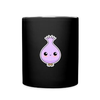 Motif mignon d’autocollants violets en forme d’oignon - Mug uni - noir - Devant