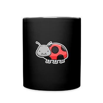 Cuddly Ladybug Cartoon - Full Colour Mug - black - Front