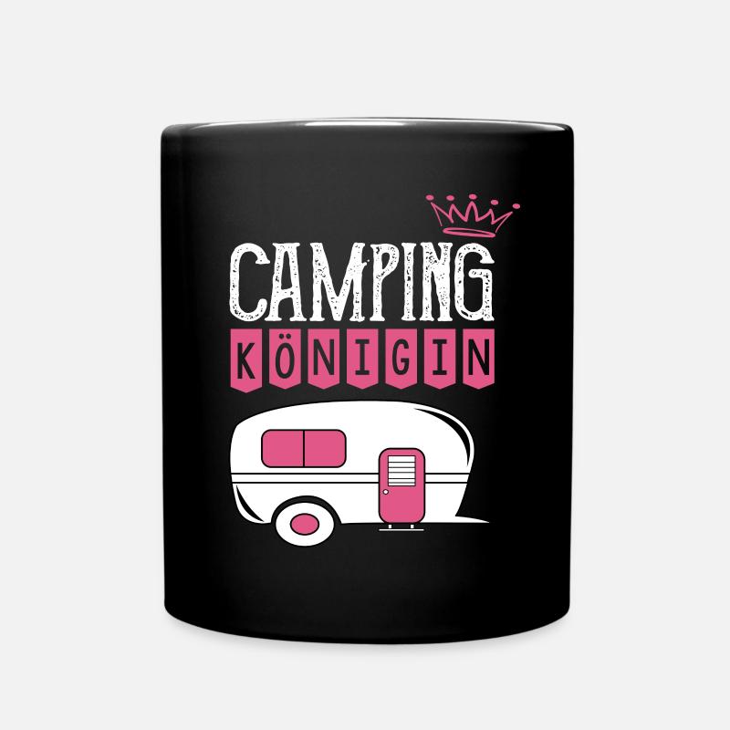 Camping Queen - Tasse einfarbig - Schwarz
