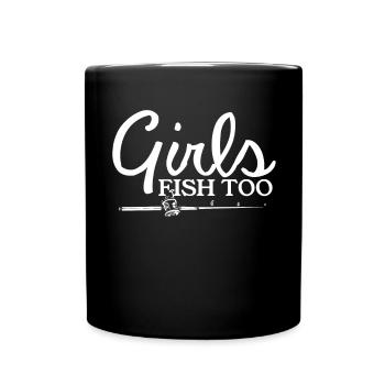 Angler Anglerin Fischerin - Tasse einfarbig - Schwarz - Vorne