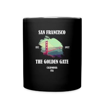 San Francisco Golden Gate Bridge - Full Colour Mug - black - Front