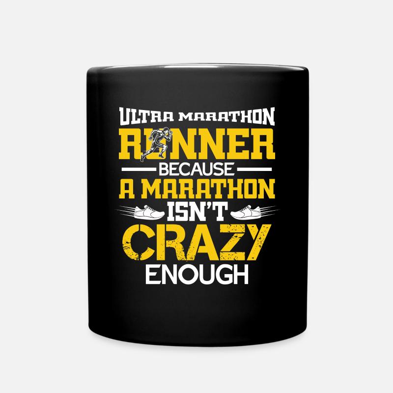 Ultra Marathon Runner Because A Marathon - Full Colour Mug - black