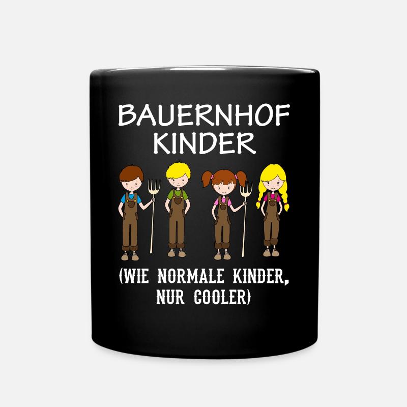 Bauernhof Kinder Landwirt Bauer Spruch Geschenk - Tasse einfarbig - Schwarz