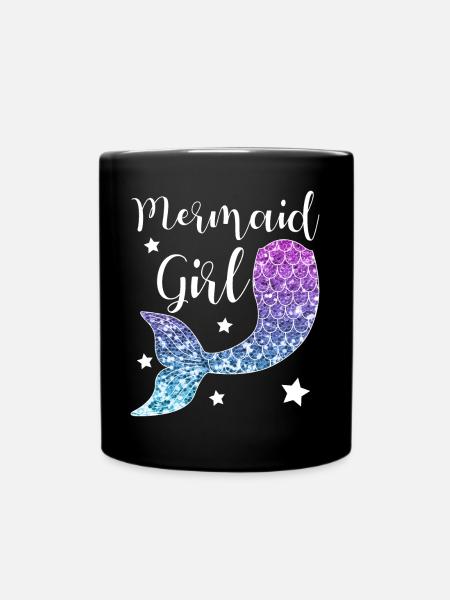 Fille de sirène fille cadeau de sirène - Mug uni - noir
