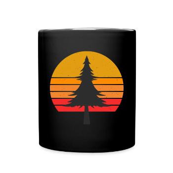 RETRO VINTAGE SAPIN FORESTIER - Mug uni - noir - Devant