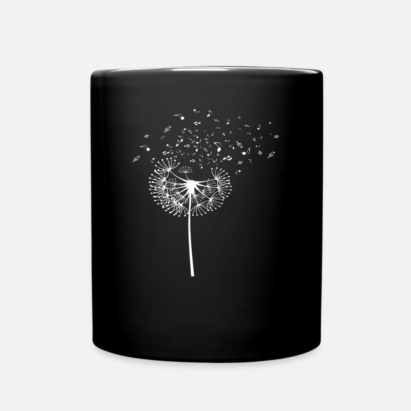 Flöte Noten Musik Pusteblume Geschenk - Tasse einfarbig - Schwarz