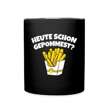 POMMES GESCHENK LUSTIGER SPRUCH POMMES FRITES - Tasse einfarbig - Schwarz - Vorne
