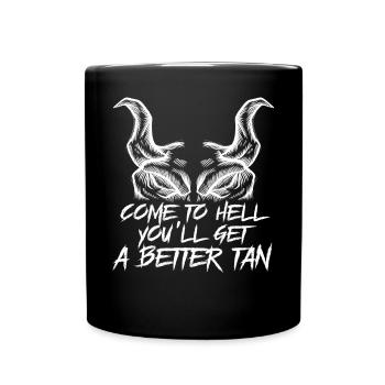 Satan Satanisten Satanismus Okkultismus Sprüche - Tasse einfarbig - Schwarz - Vorne