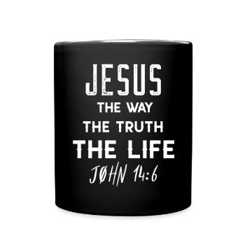 Jesus: Way Truth Life John 14:6 - Full Colour Mug - black - Front