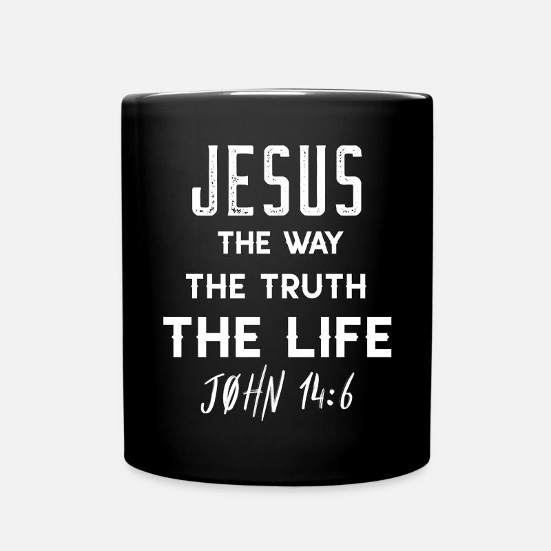 Jesus: Way Truth Life John 14:6 - Full Colour Mug - black