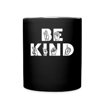 Soyez gentil T-shirt en langue des signes ASL - Mug uni - noir - Devant