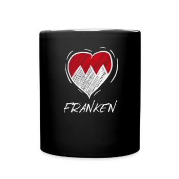 FRANKEN Frankenwappen Love wappen - Tasse einfarbig - Schwarz - Vorne