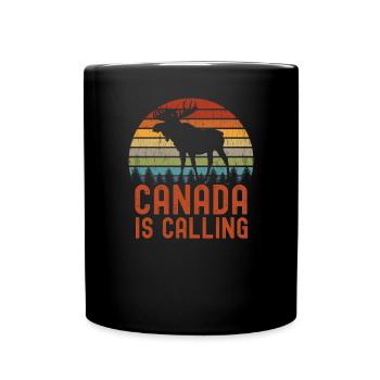 Canada is calling | Vacation Emigration Canada - Full Colour Mug - black - Front