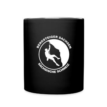 Bergsteiger Sächsische Schweiz Logo - Tasse einfarbig - Schwarz - Vorne