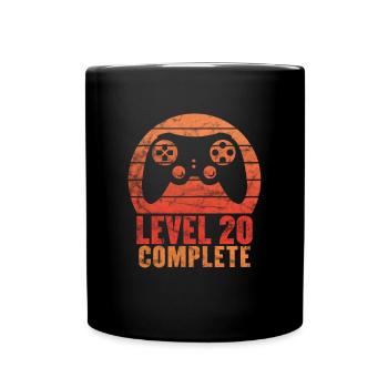 Level 20 Komplette Vintage Shirt 20. Hochzeit - Tasse einfarbig - Schwarz - Vorne