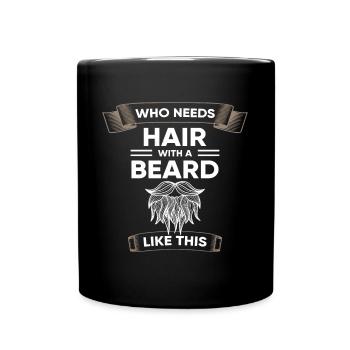 Barbe barbe barbe pleine barbe cadeau cheveux splendeur - Mug uni - noir - Devant